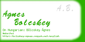 agnes bolcskey business card