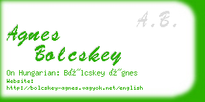 agnes bolcskey business card